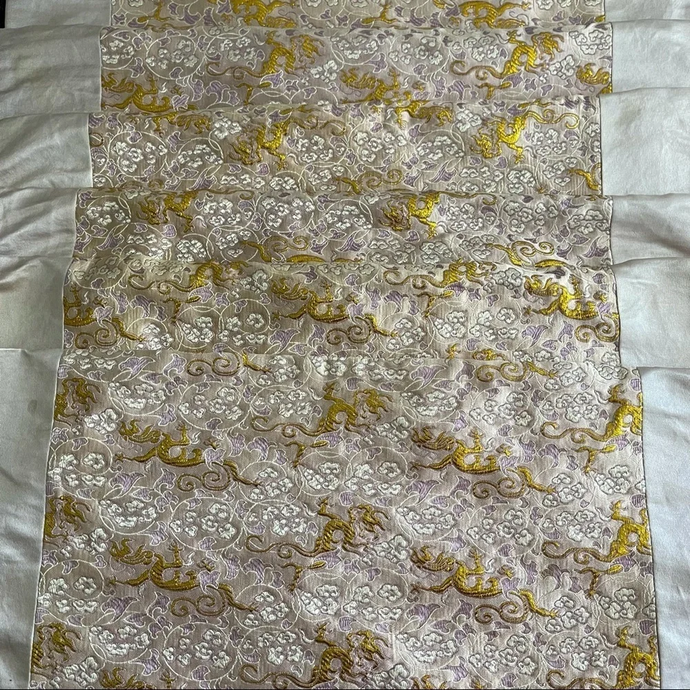 Brocade Gold Dragon Placemats 6 Chopstick Bags